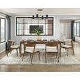 thumbnail image 1 of 5PC Extendable Dining Table Set with 4 Upholstered Chairs, Modern Walnut Wood for 4-6 Seats, Space-Saving Adjustable Length & Durable Construction, Easy Assembly, 1 of 8