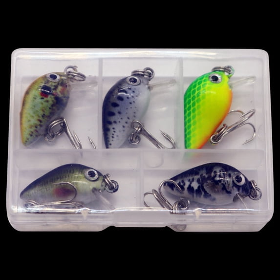 5PC Fishing Lures Jigs realistic silhouette 2.2g Micro Minnow Bait Lure Mini Rock Set Fishing Gear