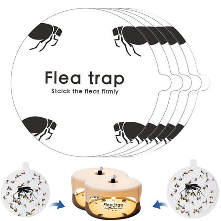 5PC Flea Trap Refill Discs Replacement Glue Boards, 7" Sticky Pads Fits Most Models Flea Bed B-ug Traps for Home Natural Flea Light Trap Sticky Pads for Flea Detection