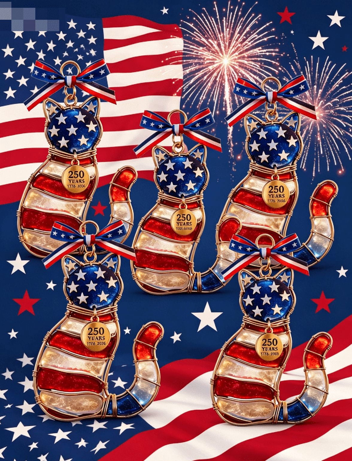 5PC Fourth of July Decorations – America 250 Merchandise – Patriotic ...