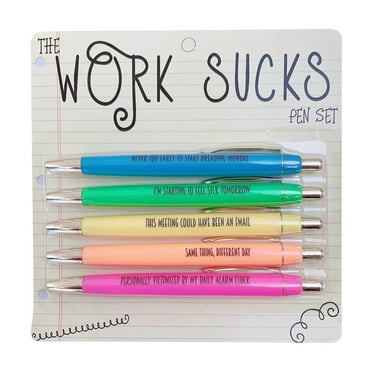 5PC Fun Work Theme Gel Pen Ballpoint Pen Fun Copywriting Pen Set 1ML