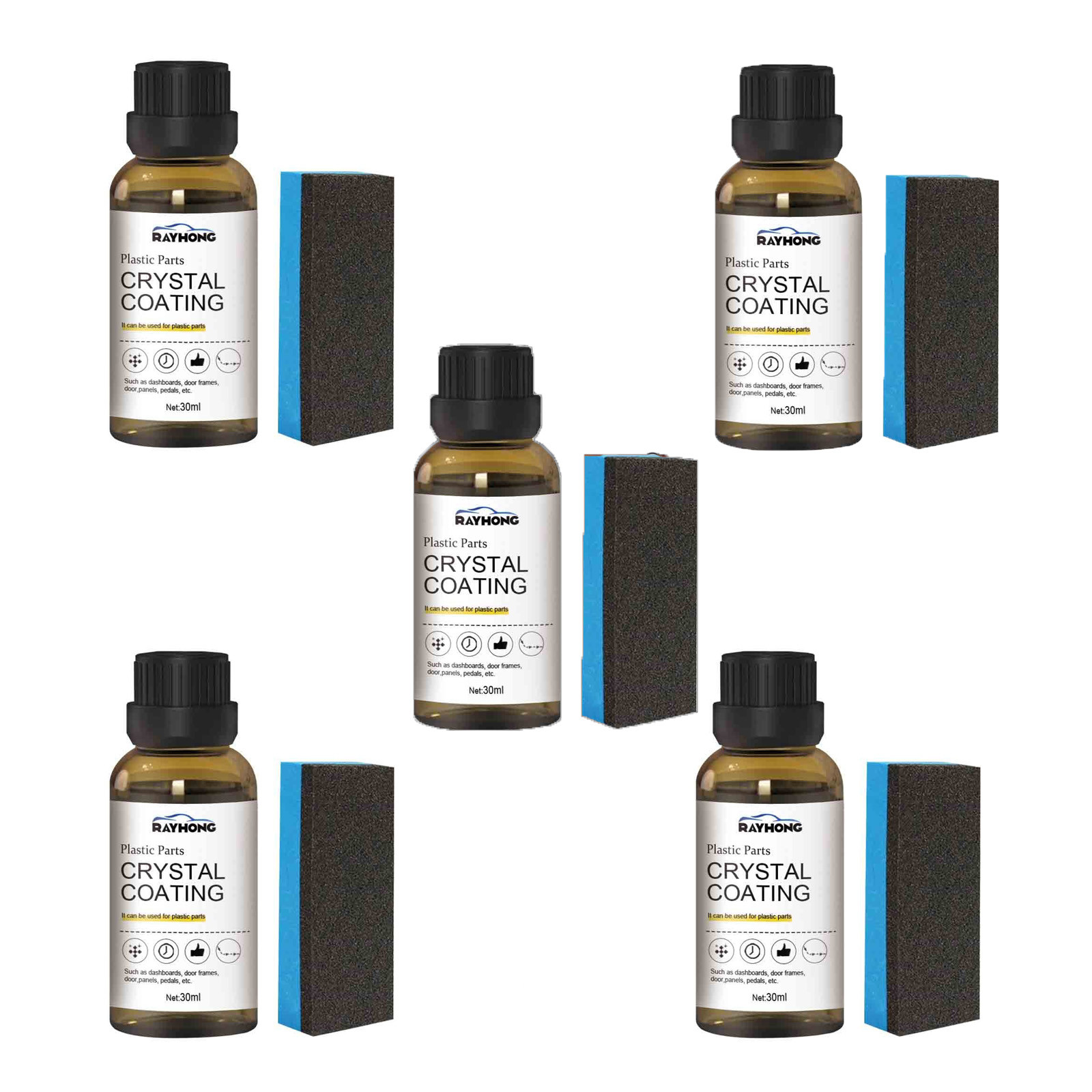 5PC Gloss Dressing，Legendary Gloss Dressing，Gloss Dressing for Floor mats，Plastic Restorer for Cars Plastic Restorer Black Trim Restorer Ultimate Gloss Dressing