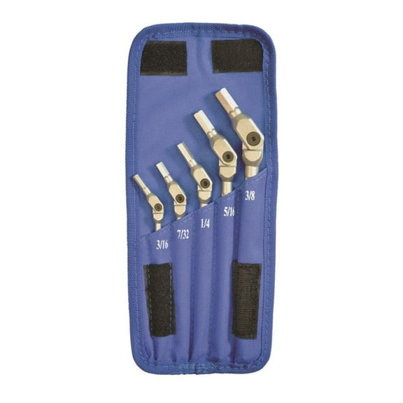 5PC HEX PRO PIVOT HEAD INCH HEX WRENCH SET