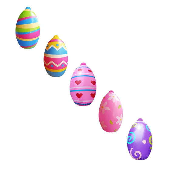 5PC Jumbo Inflatable Giant Easter Eggs 16 Inch Colorful Blow up Easter Eggs Decor Ornaments for Indoor Outdoor Yard Garden Party