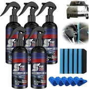 5PC New Multi-Functional Coating Renewal Agent, 3 in 1 Ceramic Car Coating Spray, Plastic Parts Refurbish Agent, Fast-Acting Coating Spray, Waterless Wash, Nanotechnology
