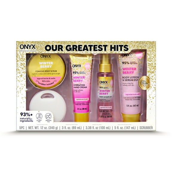 ONYX Professional Our Greatest Hits Bath Gift Set, Winter Berry, 5 Piece