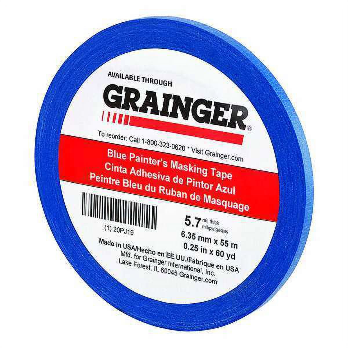 5PC Painters Masking Tape, 60 yd.x1/4 in, Blue