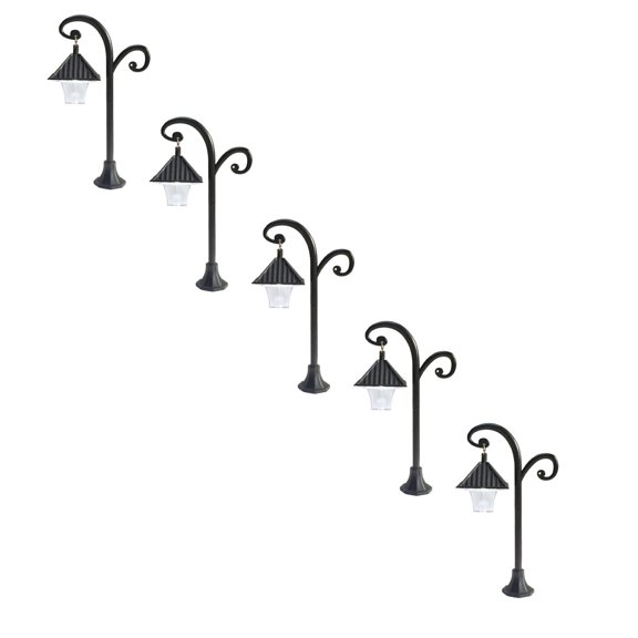 5PC Street Lamp Model Home Decoration, Micro Landscape Miniature Lamp Ornament for Bottle Crafts Scene Decor, Battery-Powered Mini Street Light for Diorama Display,3.1x5.5 Inch