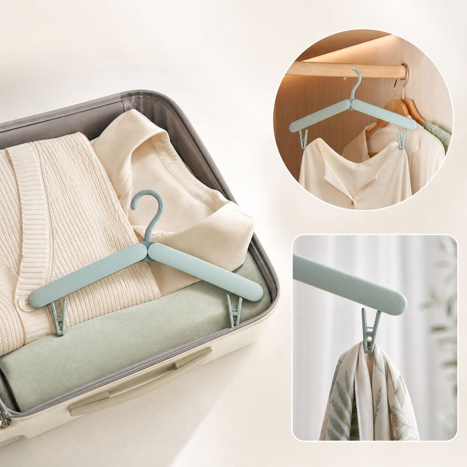 Simple Temporary Clothes Rack 5PC Portable Folding Clothes Rack - Travel Multifunctional Hanging Rack ...