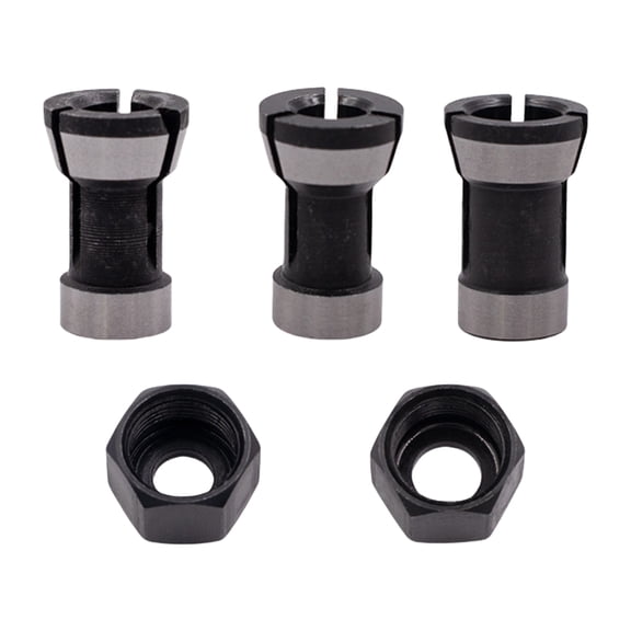 5PC Practical Router Collet Set For Accuracy Woodworking And DIY Projects With Easy Installation And Replacement