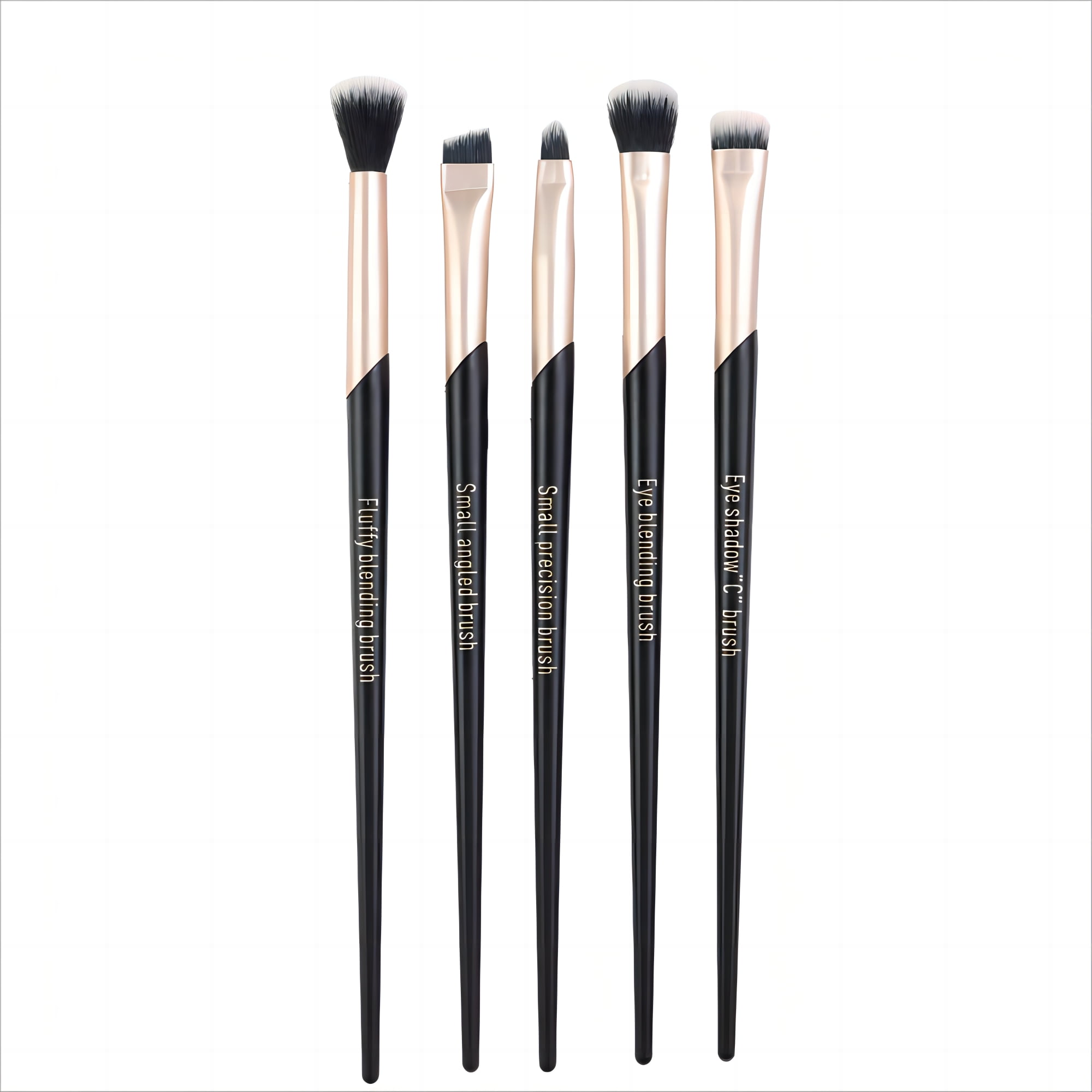 5PC Professional Makeup Brushes Set,Eyeshadow brush，Eye & Fluffy blending brush,Small Angled