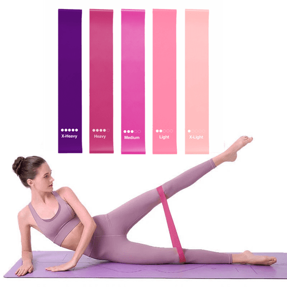5PC Resistance Loop Bands for Fitness & Yoga, TPE Exercise Bands for Full Body Strength Training, Home Workout, Physical Therapy, Leg Glute Arm Toning, Multi-Level Resistance, Women, Men, Elderly