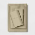 thumbnail image 1 of 5PC Split Sheet Set-1 Flat Sheet, 2 Fitted Sheet with Fits Up to 16" Deep Pocket & 2 Pillowcover-400TC-100% Egyptian Cotton-Easy Fit & Soft-Taupe Solid-Split King Size, 1 of 5