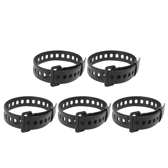 5PC Travel Tied Belt Rubber Cargo Tie Down Luggage Lash Belt Strap Cargo Storage Belt Buckle Black Long