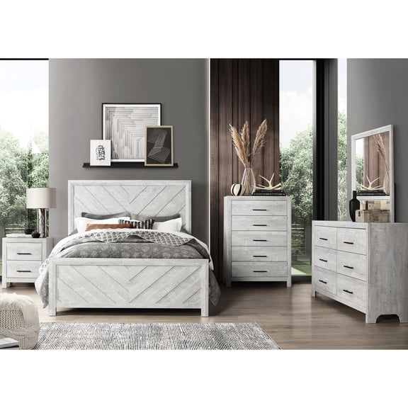 5PC Twin Bedroom Set with Mirror / Create Visually Stunning Bedroom