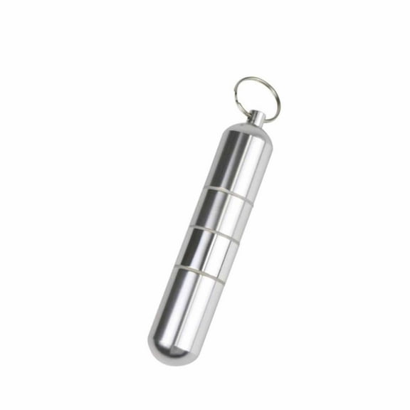 5PC Waterproof Aluminum Storage Capsule Screw-Top Pill Case with Keychain Portable Container 3.6 Inch