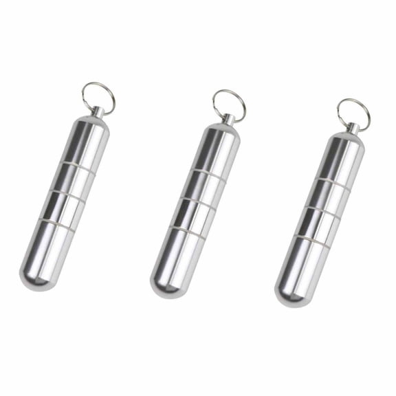 5PC Waterproof Aluminum Storage Capsule Screw-Top Pill Case with Keychain Portable Container 3.6 Inch