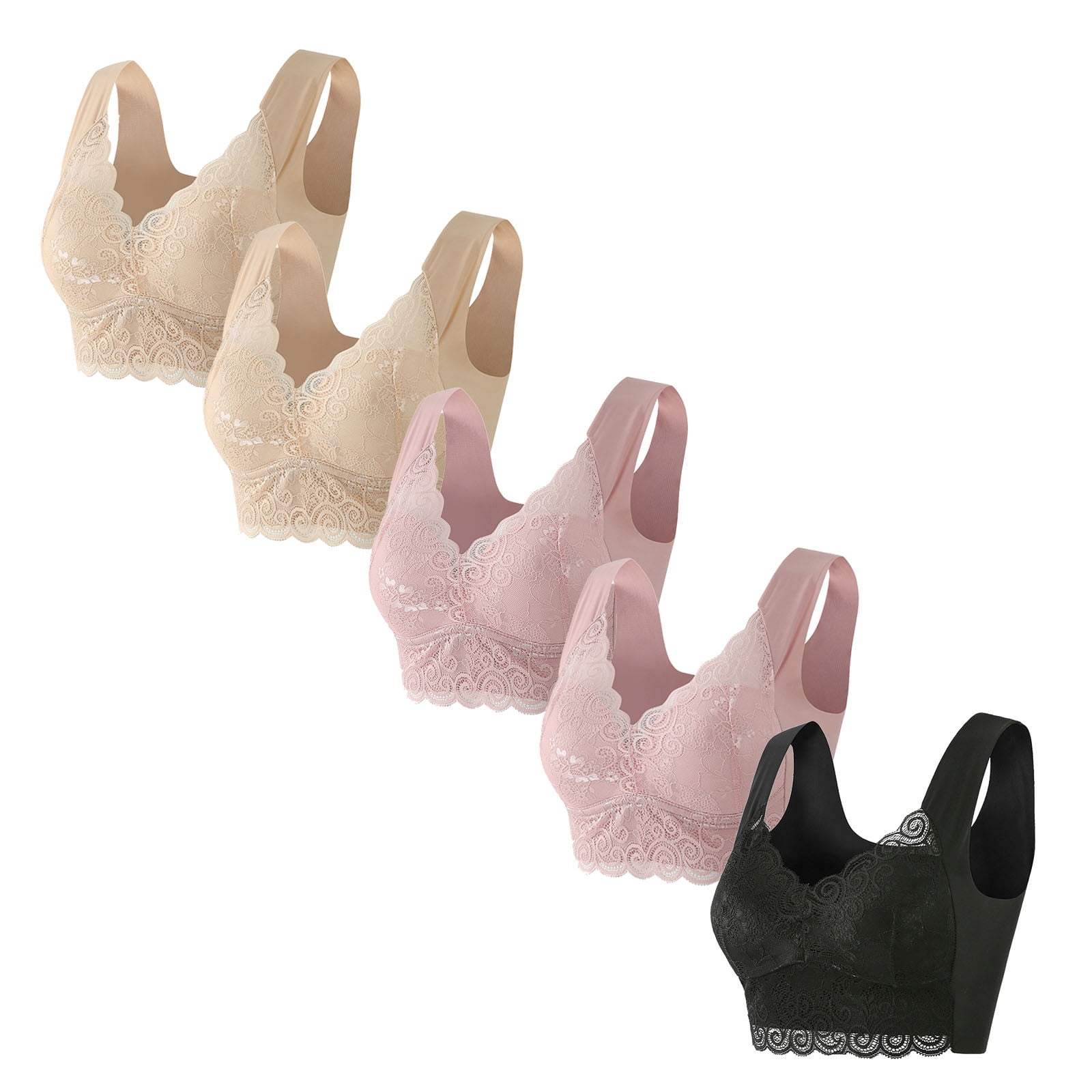 5PC Womans Bra Plus Size Discount Fashion Woman's Lace Beauty Back