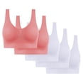 thumbnail image 1 of 5PC Women's Wireless Seamless Vest Bra - Comfort U-Bralette without Steel Rings | Smooth One-Piece Gathering & Breathable Design, 1 of 5