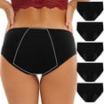 thumbnail image 1 of 5PC Womens Briefs Panties Hombre Elastic Pull-On Plus Size Breathable Adaptable Multipack Comfort Oversized Underwear for Women, 1 of 7