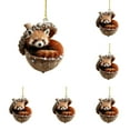 thumbnail image 1 of 5PC Xmas Tree Animal Ornaments – Cozy Christmas Ornaments Acrylic Cute Animal Christmas Trees Hanging Decorations Rustic Nature Themed Home Decor Animal Lovers, 1 of 5