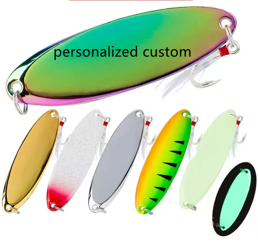 5PC personalized custom style Length and width Fishing Lures Jigs 3D Printing Luya Bait Snakehead Rod Sequins with Hook