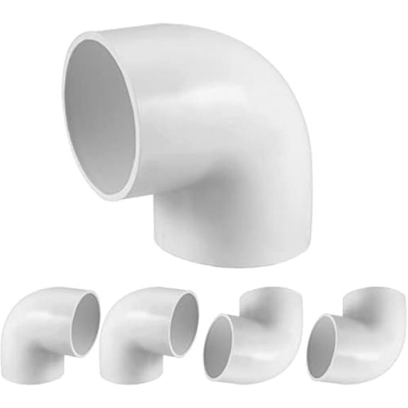 5PCS 1-1/2" 90 Degree Elbow PVC Pipe Fitting Adapter Coupling Connector Schedule 40 Slip (Socket x Socket) White Color