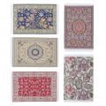 5PCS 1/12 Dollhouse Rug Floral Print Exquisite Easy to Clean Soft Miniature Floor Blanket