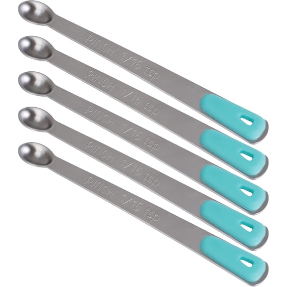 5PCS 1/16 Single Measuring Spoons with Silicone Handle, Small Measuring Spoon Only, Individual Tiny Measuring Spoons, Stainless Mini Measuring Spoons