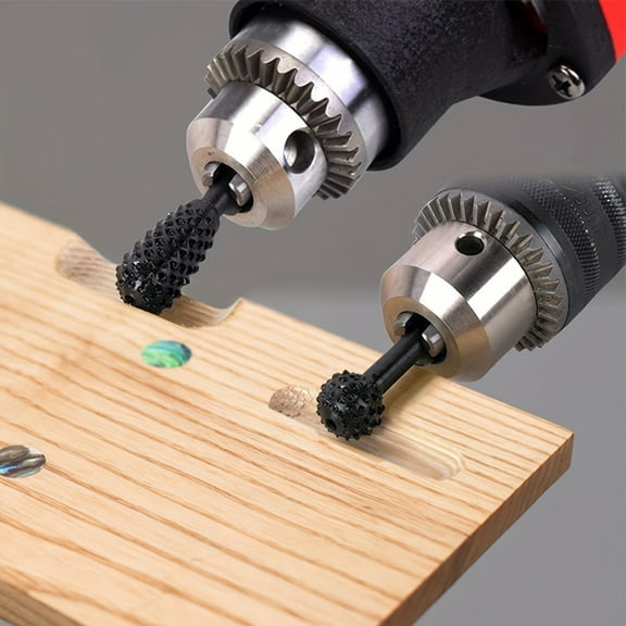 5PCS 1/4'' DIY Drill Bit Set Carpentry Cutting Tools for Woodworking Knife Wood Carving Building/Engineering Hand Tool Useful Woodworking Twist Chisel Shaped Rotating