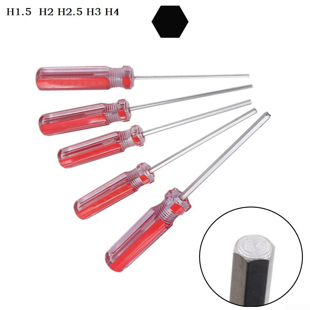 5PCS 1.5-4mm Hexagon Screwdriver Set Flat Head Hex Magnetic Repair Hand Tool
