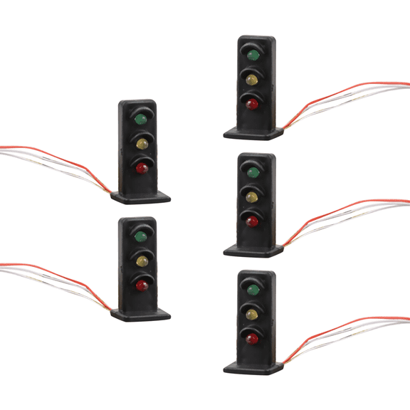5PCS 1:87 Scale LED Railway Traffic Light Signal Model for DIY Railroad Scene Building Layout