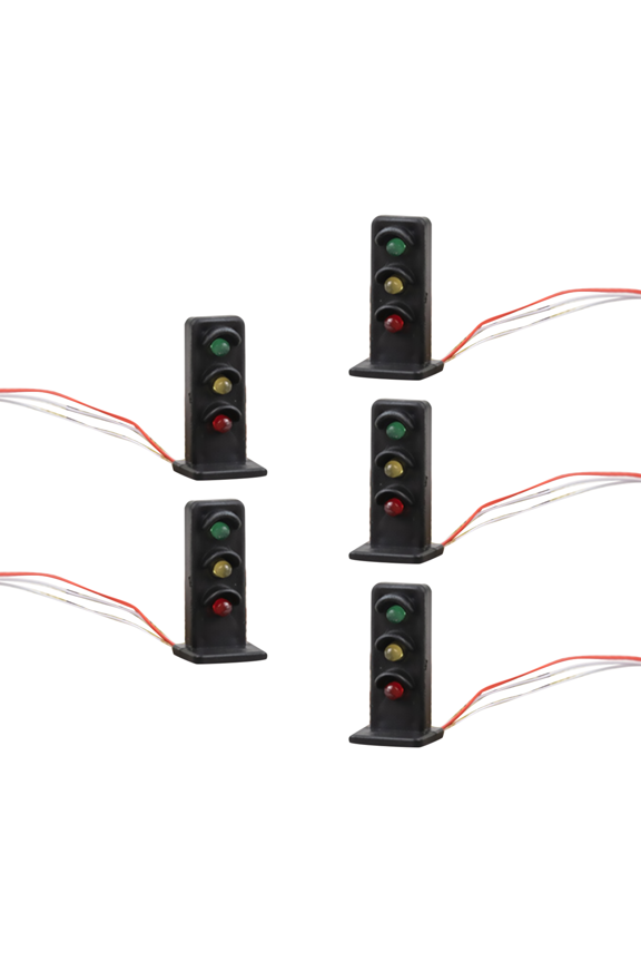 5PCS 1:87 Scale LED Railway Traffic Light Signal Model for DIY Railroad Scene Building Layout