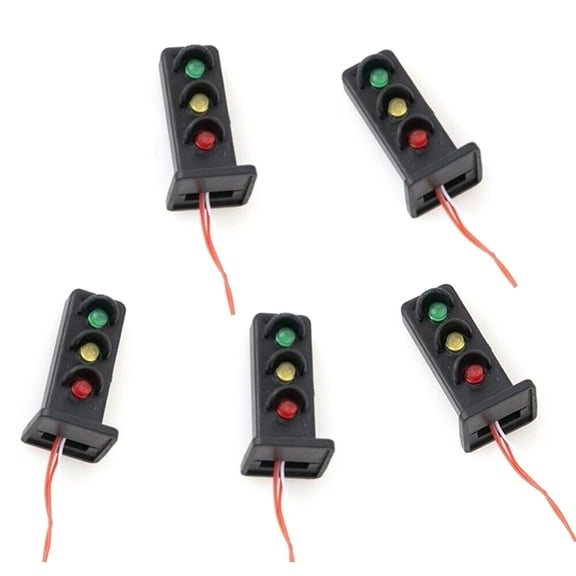 5PCS 1:87 Scale LED Railway Traffic Light Signal Model for DIY Railroad Scene Building Layout