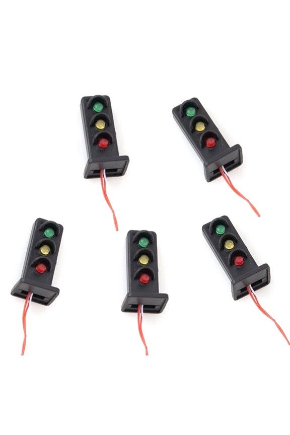 5PCS 1:87 Scale LED Railway Traffic Light Signal Model for DIY Railroad Scene Building Layout