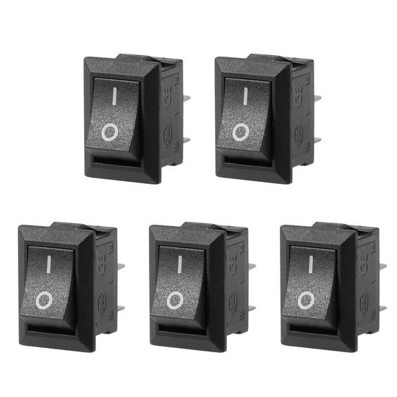 5PCS  125V/6A 250V/3A SPST 2 Terminal 2 Position On/Off Boat Rocker Switch