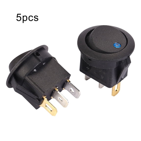 5PCS 12V ON/OFF Blue LED Light Toggle Switch for Car Van Boat Dash