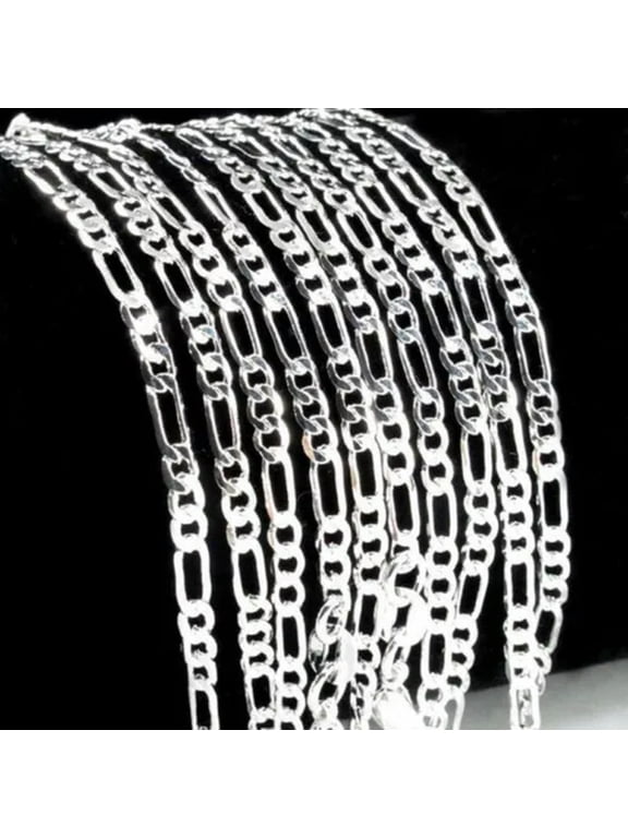 5PCS 16-30inch 925 Silver 2.5MM Width Figaro Necklace Fashion Jewelry Necklace
