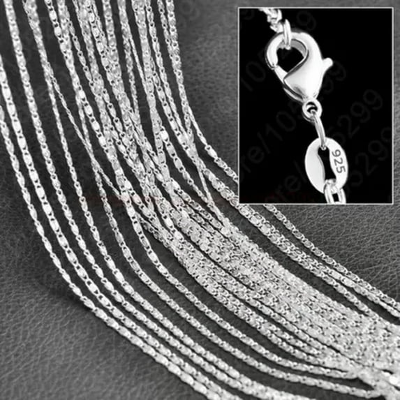 5PCS 16-30inch 925 Silver Flat S Chain Necklace Accessorie Jewelry Necklace