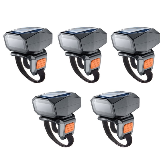 5PCS 1D 2D Mini Barcode Scanner Wireless QR Code Wearable Finger Ring Reader for PC Phone Warehouse Supermarket Inventory