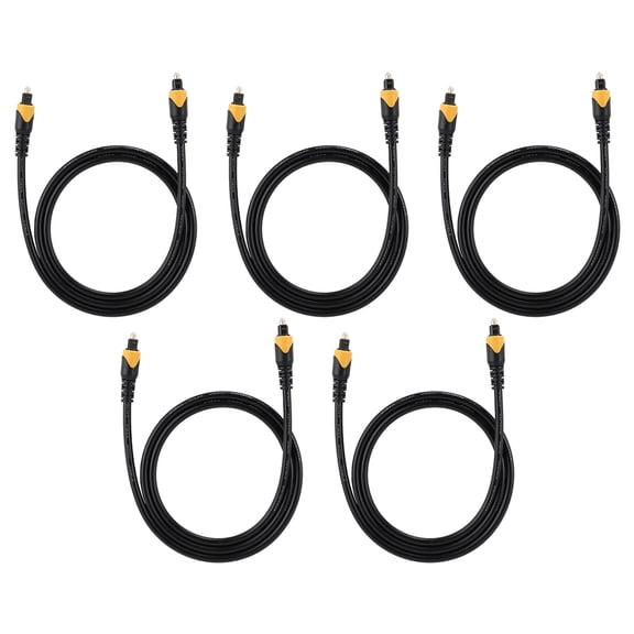 5PCS 1m/3.3ft for SPDIF Toslink Square Port Optical Fiber Audio Adapter Cable for TV Speaker