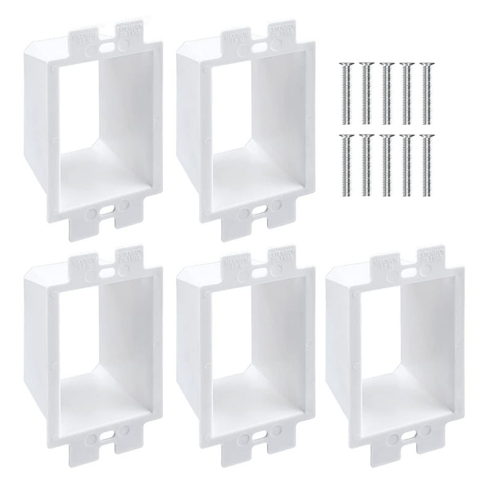 5PCS 2 Electrical Outlet Box Extenders with 10PCS Screws, 1Gang Box