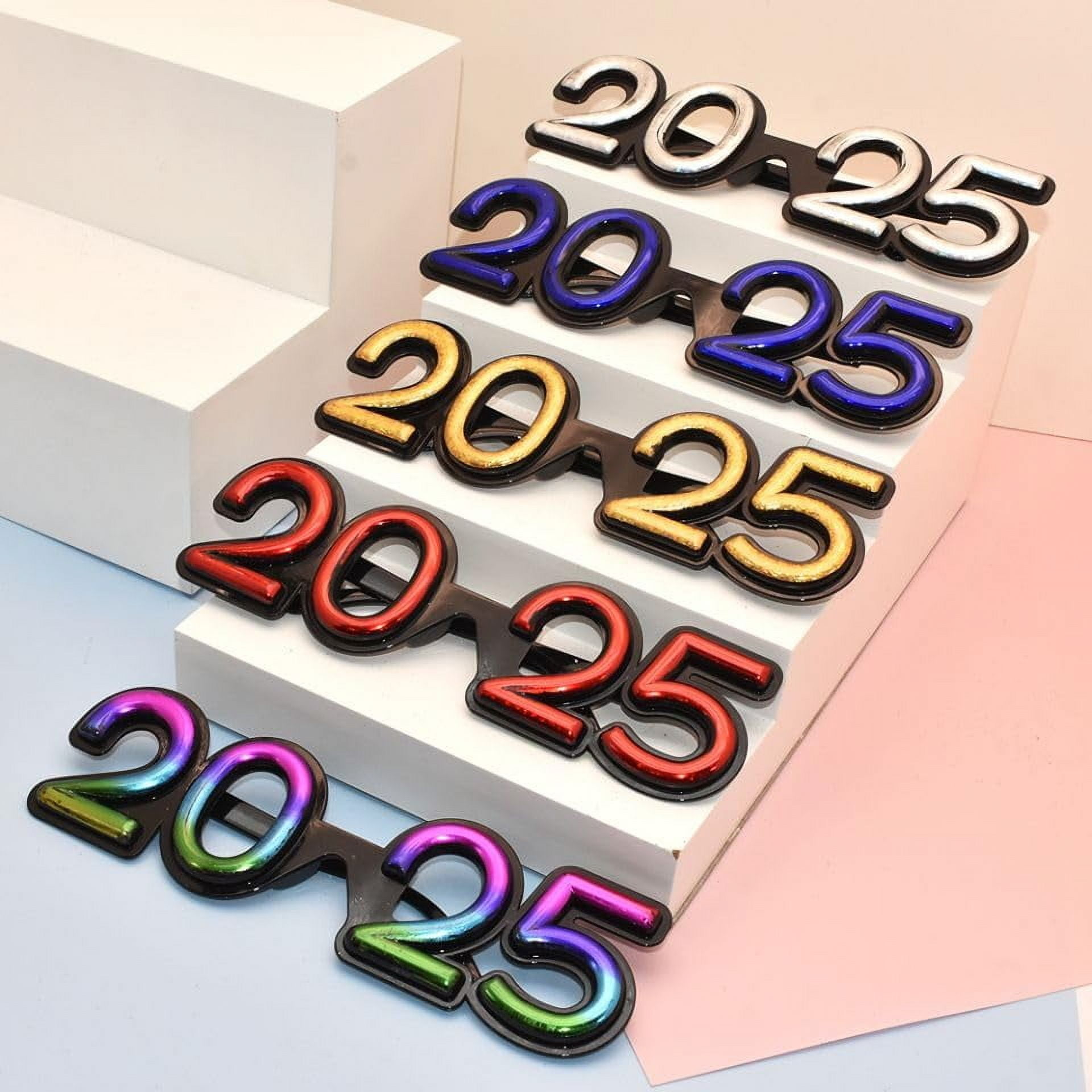 5PCS 2025 Plastic Glasses Happy New Year's Eve Party Decoration Glasses