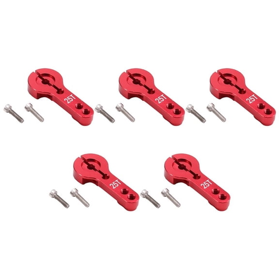 5PCS 25T M3 Metal RC Servo Horn Aluminum Arm Set for / E9001 Futaba Savox DIY Car Toy 35mm Red