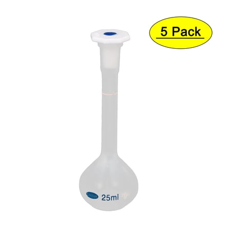 5PCS 25ml Long Neck Plastic Volumetric Measuring Flask Heatproof For Laboratory