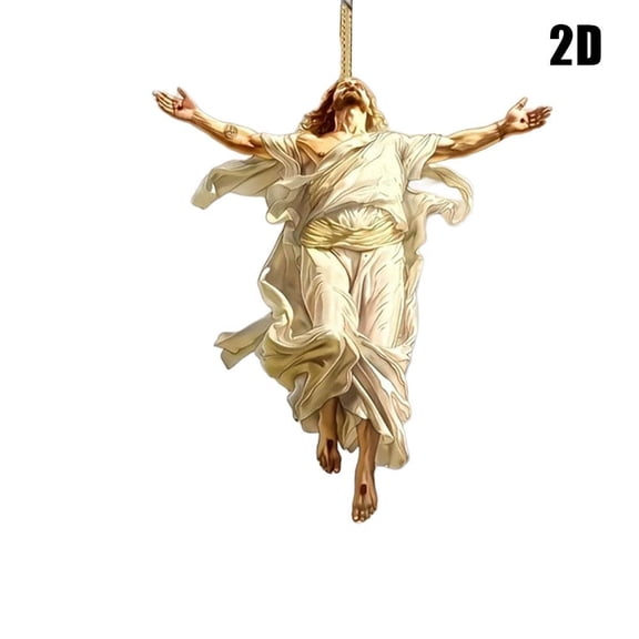 5PCS 2D Retro Car Hanging Decor, Divine Hanging Pendant, Acrylic Flat Mirror Ornament for Auto Interior, Christmas Religious Home Accessories, Ornament Religious Gift for Truck Driver