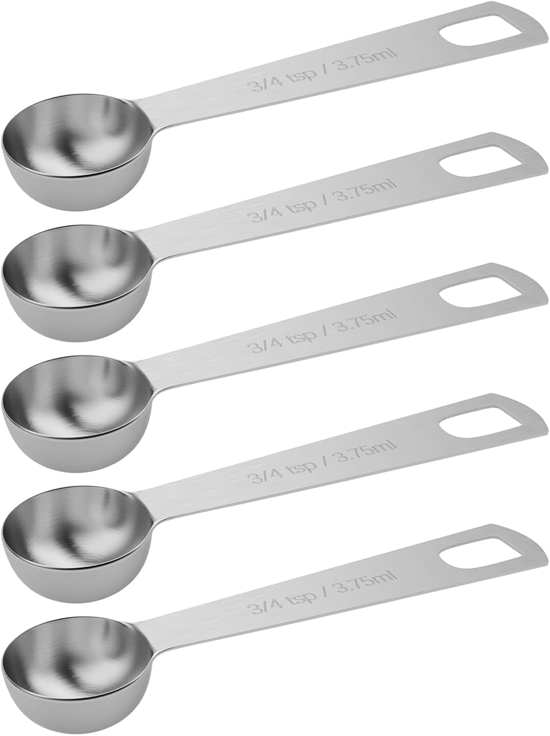 5PCS 3/4tsp (1/4tbsp, 1/8oz, 3.75ml) Single Measuring Spoon, Stainless ...