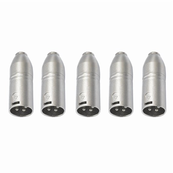 5PCS 3.5MM Female to- Male Adapter Three-Core Balanced XLR- Male Audio Adapter Mixer Camera Microphone,5 * Audio Adapter,Silver