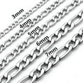 thumbnail image 1 of 5PCS 3-7mm Mens Silver Stainless Steel Figaro Chain Necklace 18"-26" Jewelry, 1 of 2