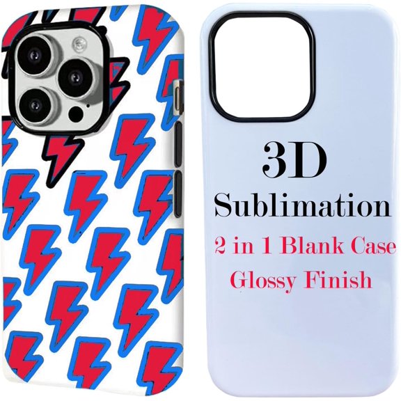 5PCS 3D 2 in 1 Sublimation Film Phone Case for iPhone 14 Pro Max, 6.7-Inch Blank 3D Coated DIY Customizable Film Cases, Easy to Sublimate Bulk Covers Printable Support Wireless Charging Glossy